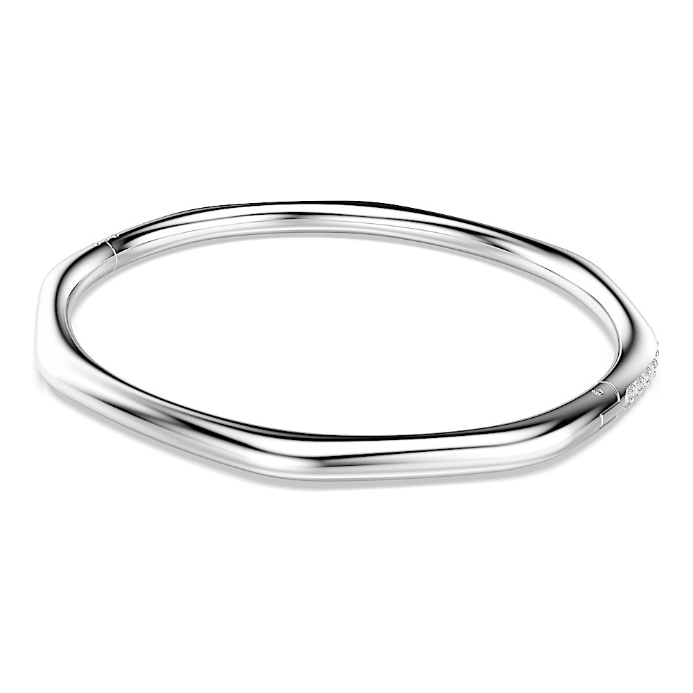 Brazalete Dextera, Forma octagonal, Talla redonda, Blanco, Baño de rodio