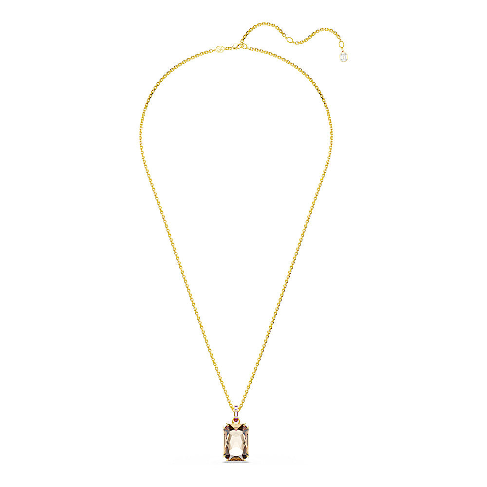 Colgante Millenia, Talla octogonal, Caramelo, Baño tono oro