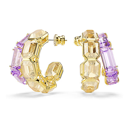 Pendientes de aro Millenia, Tallas mixtas, Multicolores, Baño tono oro