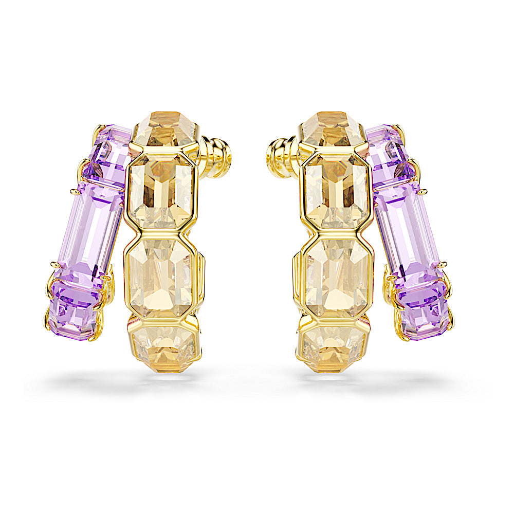 Pendientes de aro Millenia, Tallas mixtas, Multicolores, Baño tono oro