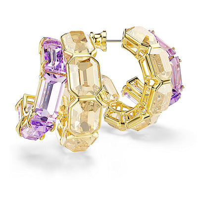 Pendientes de aro Millenia, Tallas mixtas, Multicolores, Baño tono oro