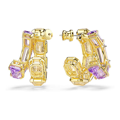 Pendientes de aro Millenia, Tallas mixtas, Multicolores, Baño tono oro