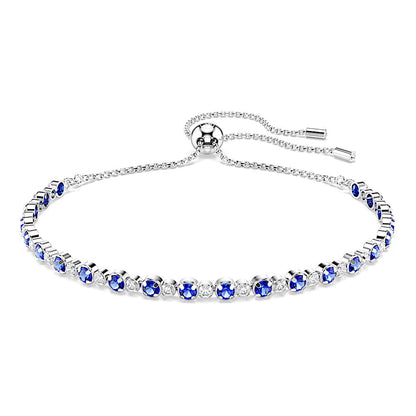 Pulsera Tennis Matrix, Tallas redondas combinadas, Azul, Baño de rodio
