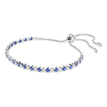 Pulsera Tennis Matrix, Tallas redondas combinadas, Azul, Baño de rodio