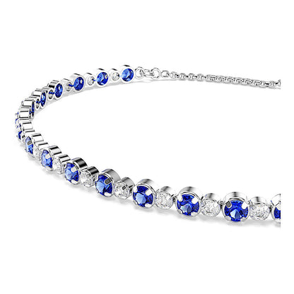 Pulsera Tennis Matrix, Tallas redondas combinadas, Azul, Baño de rodio