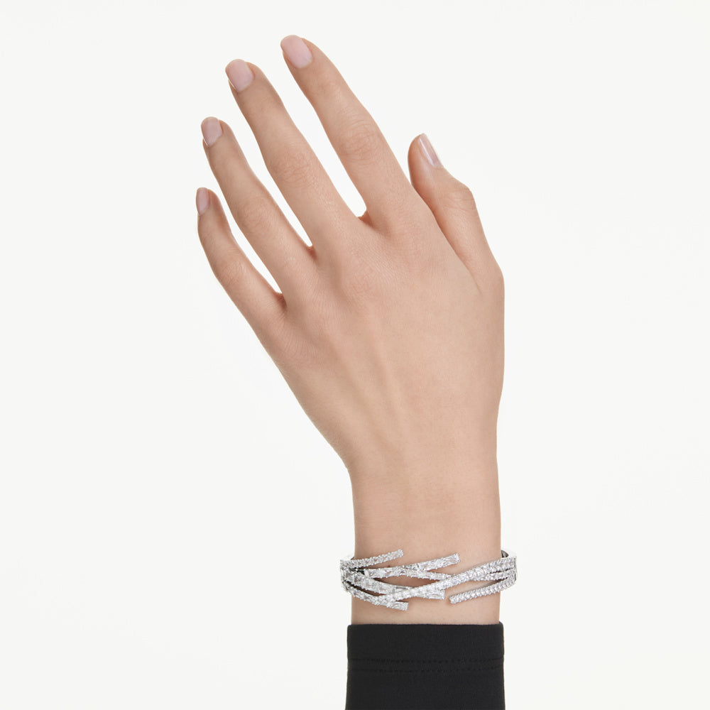 Brazalete Matrix, Tallas mixtas, Blanco, Baño de rodio