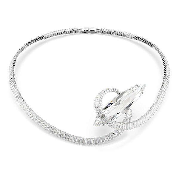 Gargantilla Matrix, Talla baguette, Blanca, Baño de rodio