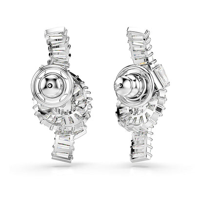 Pendientes Matrix, Talla baguette, Nudo, Blancos, Baño de rodio