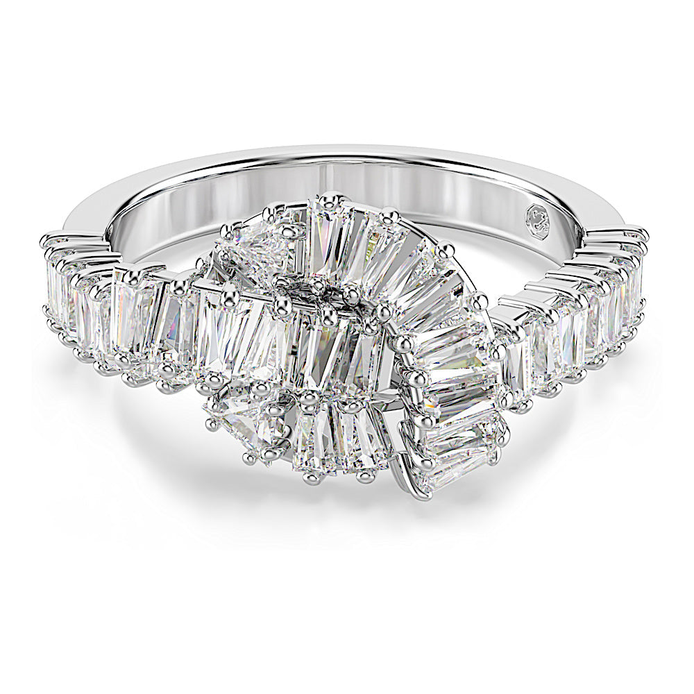 Anillo Matrix, Talla baguette, Nudo, Blanco, Baño de rodio