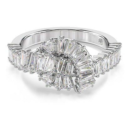 Anillo Matrix, Talla baguette, Nudo, Blanco, Baño de rodio