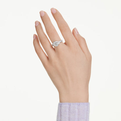 Anillo Matrix, Talla baguette, Nudo, Blanco, Baño de rodio