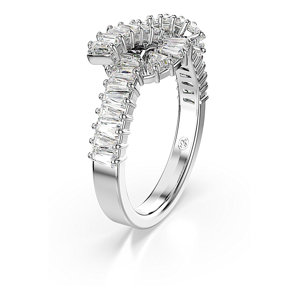 Anillo Matrix, Talla baguette, Nudo, Blanco, Baño de rodio