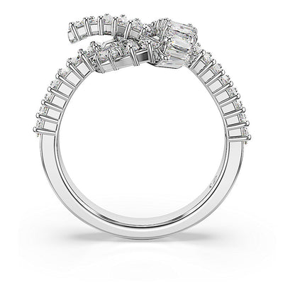 Anillo Matrix, Talla baguette, Nudo, Blanco, Baño de rodio