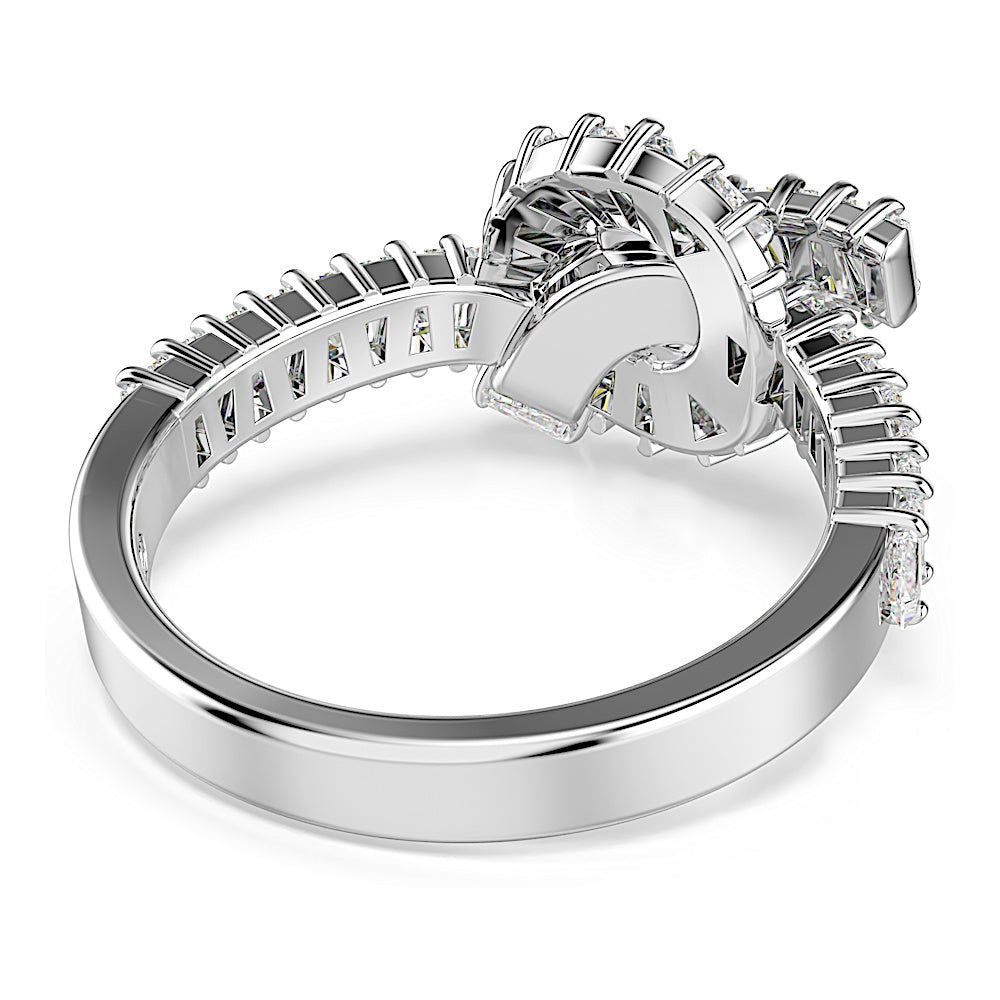 Anillo Matrix, Talla baguette, Nudo, Blanco, Baño de rodio