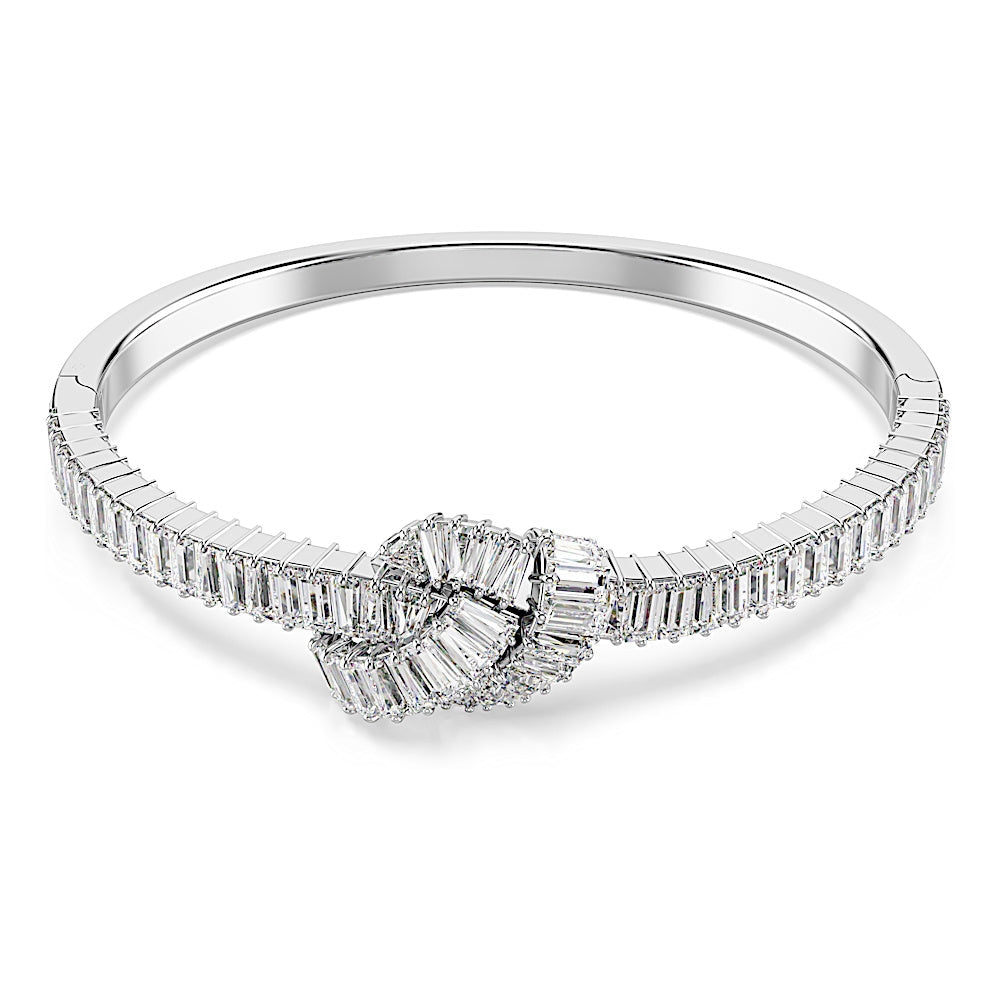 Brazalete Matrix, Talla baguette, Nudo, Blanco, Baño de rodio