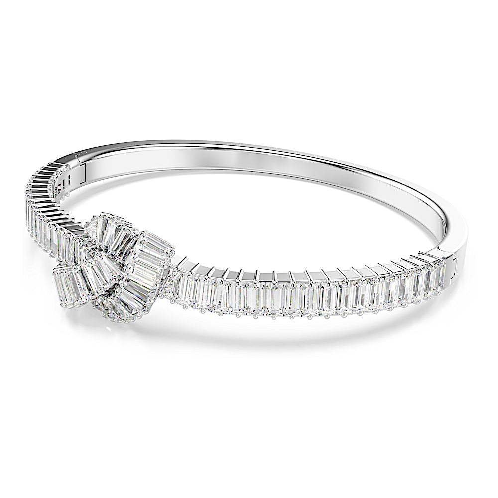 Brazalete Matrix, Talla baguette, Nudo, Blanco, Baño de rodio