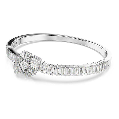 Brazalete Matrix, Talla baguette, Nudo, Blanco, Baño de rodio