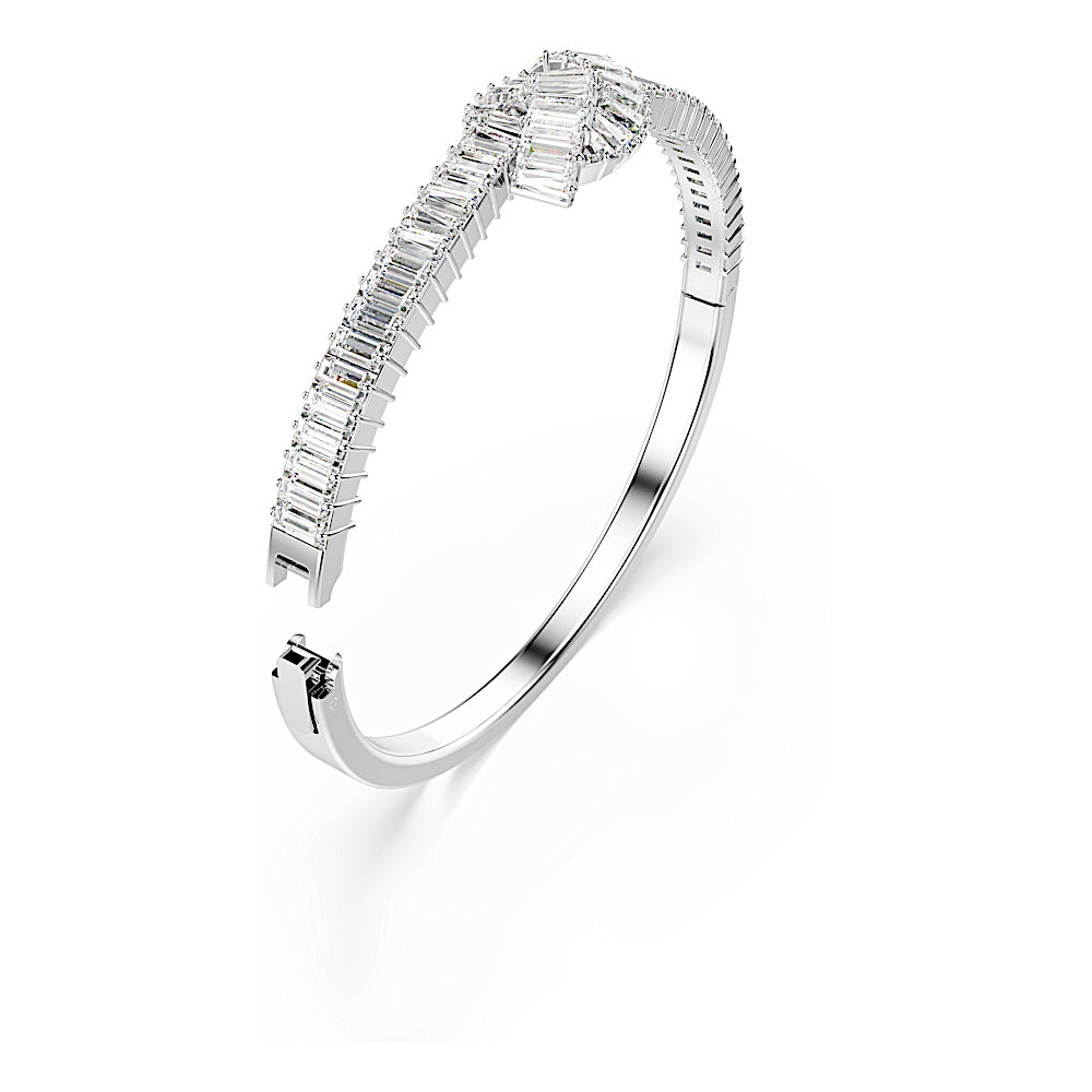 Brazalete Matrix, Talla baguette, Nudo, Blanco, Baño de rodio