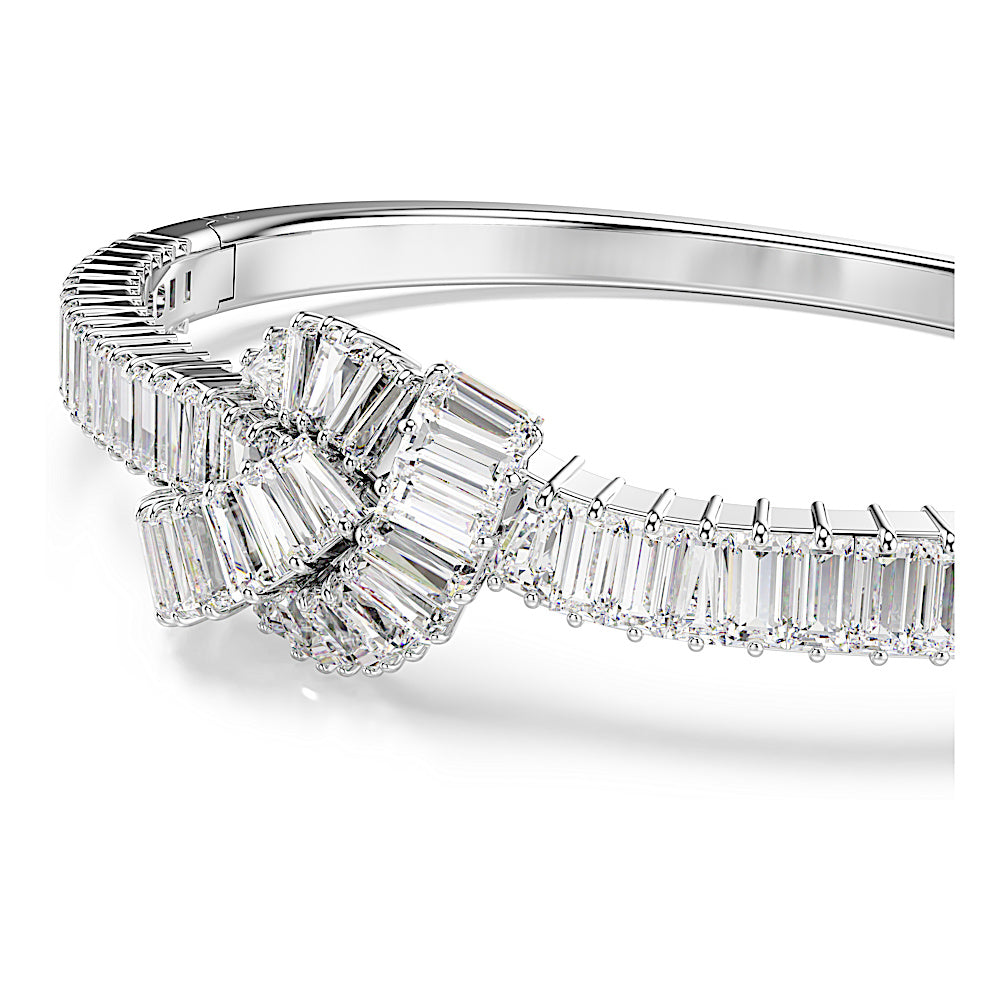 Brazalete Matrix, Talla baguette, Nudo, Blanco, Baño de rodio