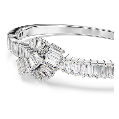 Brazalete Matrix, Talla baguette, Nudo, Blanco, Baño de rodio