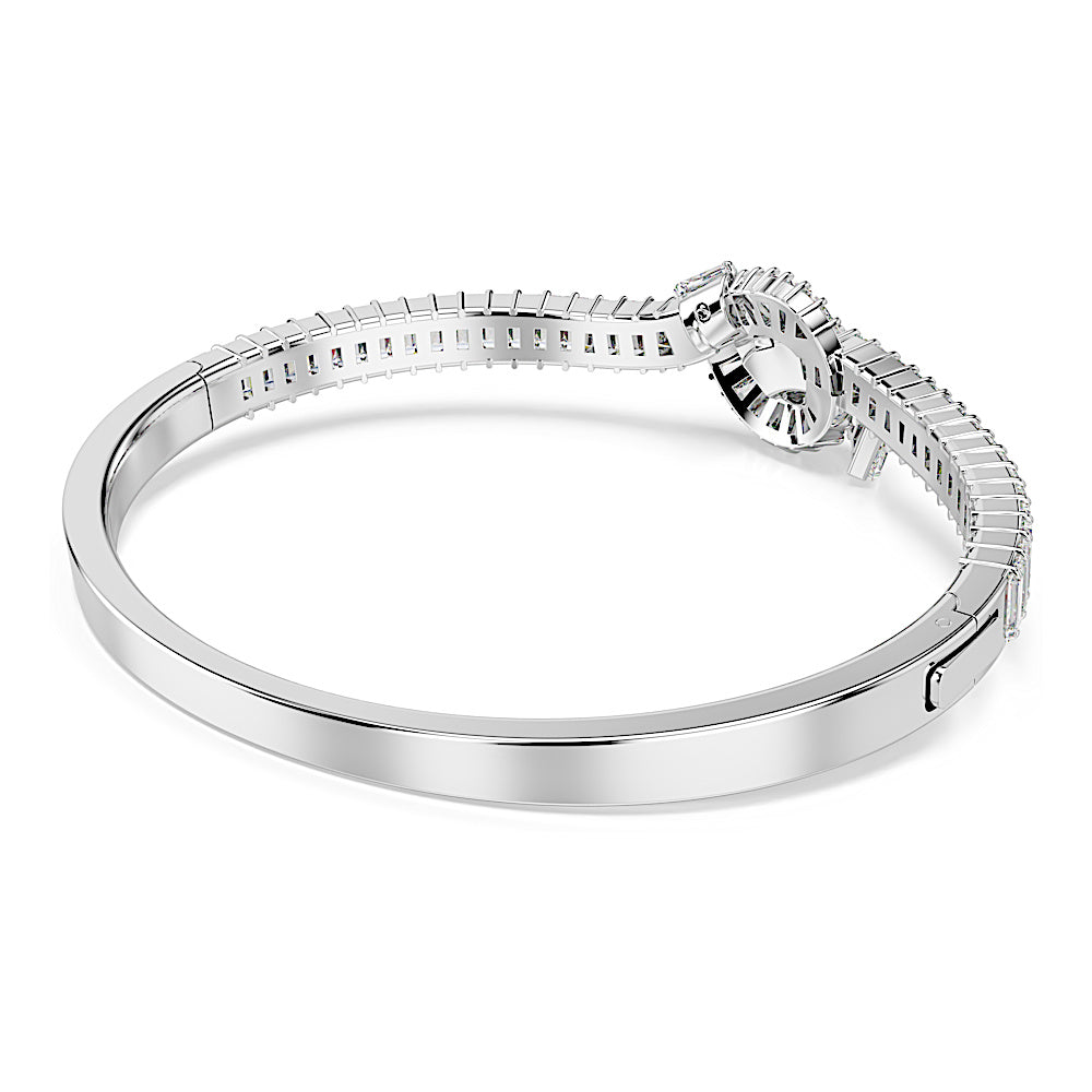 Brazalete Matrix, Talla baguette, Nudo, Blanco, Baño de rodio