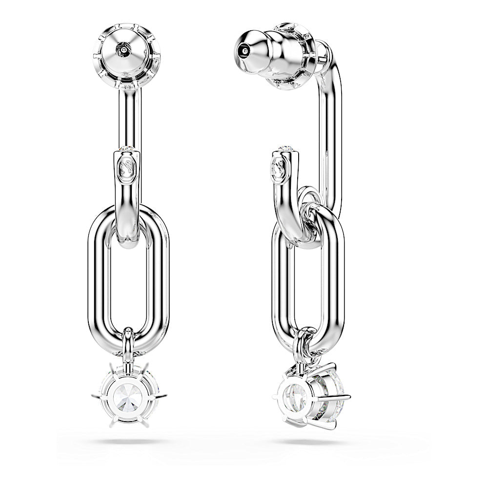 Pendientes Constella, Talla redonda, Blancos, Baño de rodio