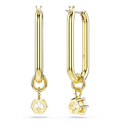 Pendientes Constella, Talla redonda, Blancos, Baño tono oro