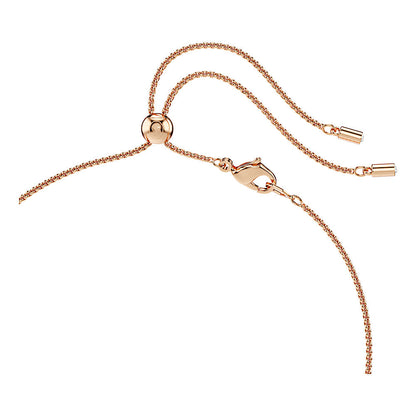 Colgante Constella, Perla de cristal, Talla redonda, Blanco, Baño tono oro rosa