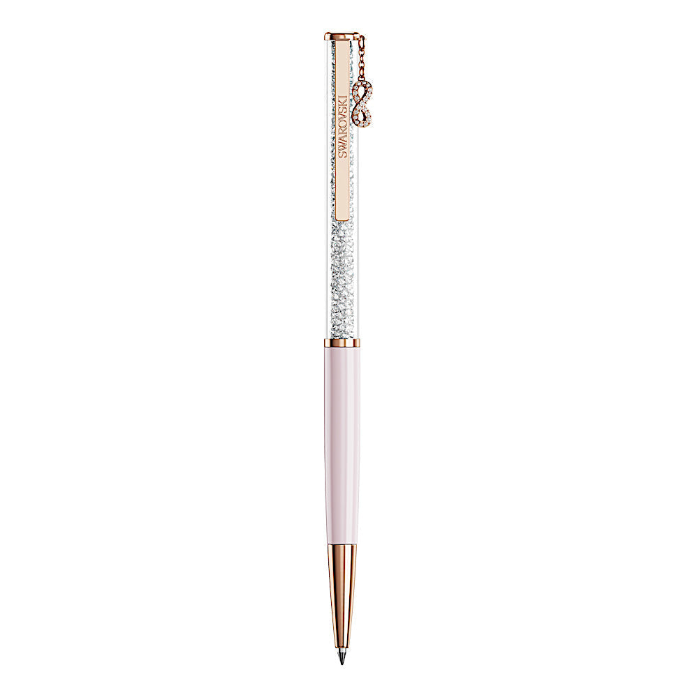 Bolígrafo Crystalline Silk, Símbolo del infinito, Lacado rosa, baño tono oro rosa