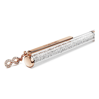 Bolígrafo Crystalline Silk, Símbolo del infinito, Lacado rosa, baño tono oro rosa