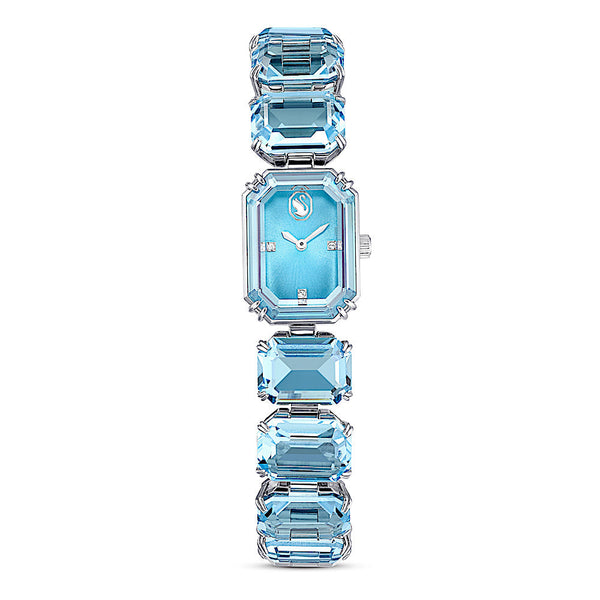 Reloj, Pulsera de talla octogonal, Azul, Acero inoxidable