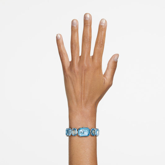 Reloj, Pulsera de talla octogonal, Azul, Acero inoxidable