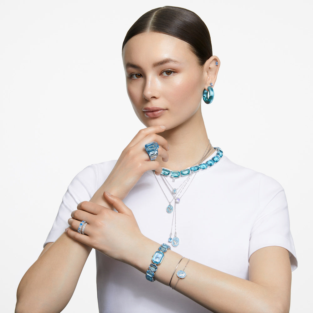 Reloj, Pulsera de talla octogonal, Azul, Acero inoxidable