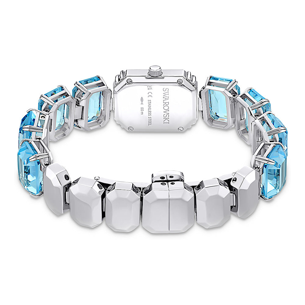 Reloj, Pulsera de talla octogonal, Azul, Acero inoxidable