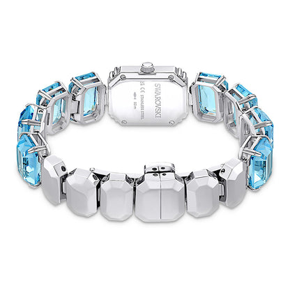 Reloj, Pulsera de talla octogonal, Azul, Acero inoxidable