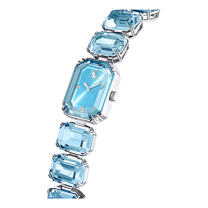 Reloj, Pulsera de talla octogonal, Azul, Acero inoxidable