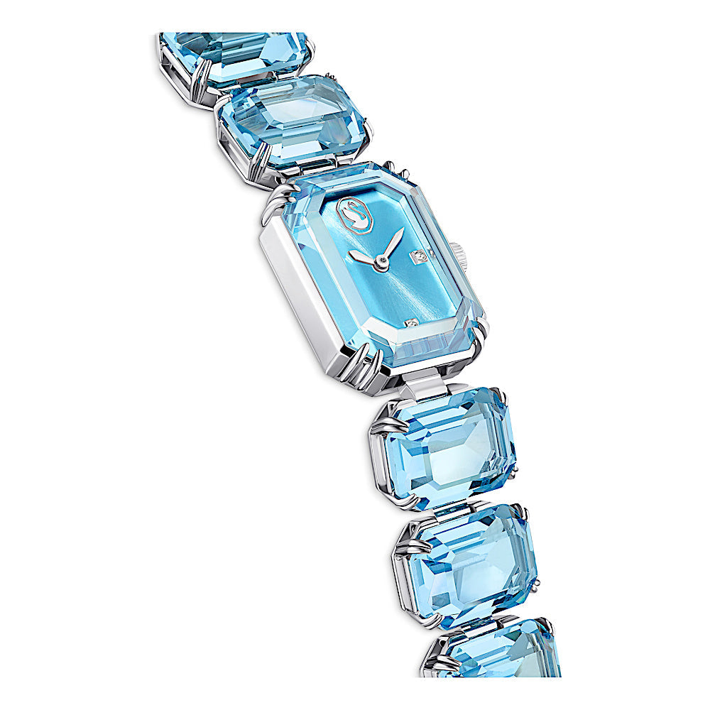 Reloj, Pulsera de talla octogonal, Azul, Acero inoxidable
