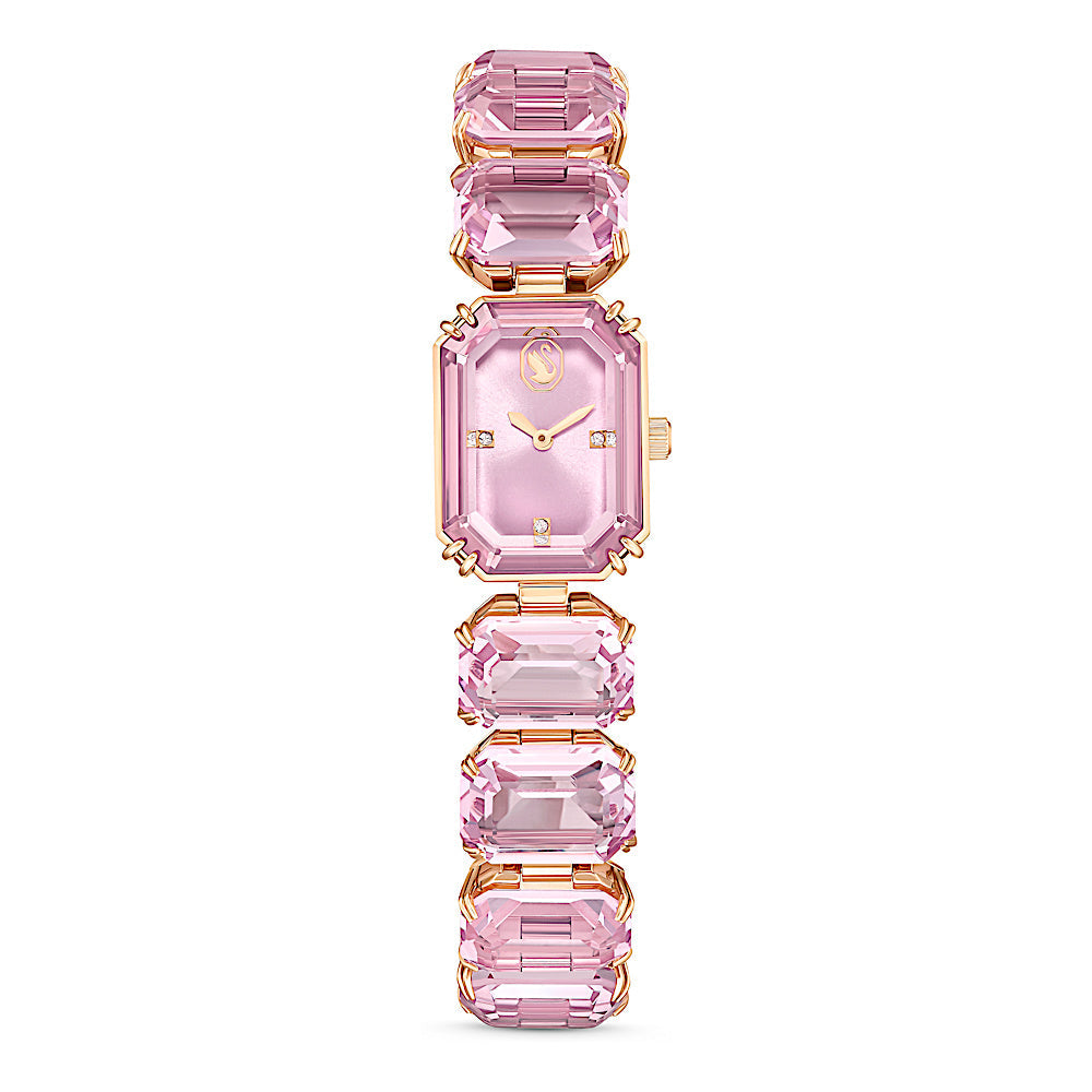 Reloj, Pulsera de talla octogonal, Rosa, Acabado tono oro rosa