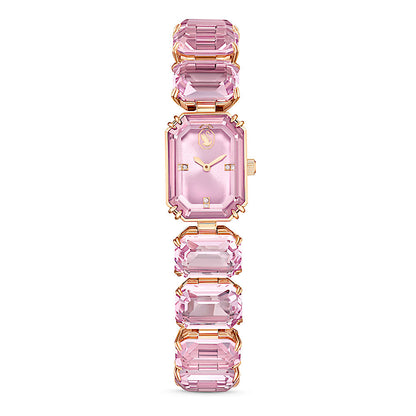 Reloj, Pulsera de talla octogonal, Rosa, Acabado tono oro rosa