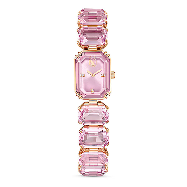 Reloj, Pulsera de talla octogonal, Rosa, Acabado tono oro rosa