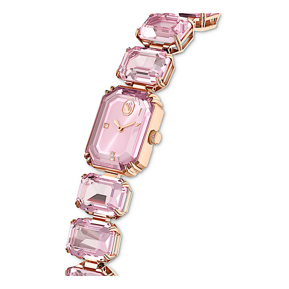 Reloj, Pulsera de talla octogonal, Rosa, Acabado tono oro rosa