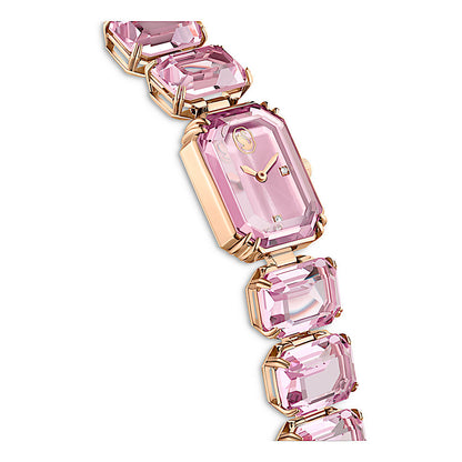 Reloj, Pulsera de talla octogonal, Rosa, Acabado tono oro rosa