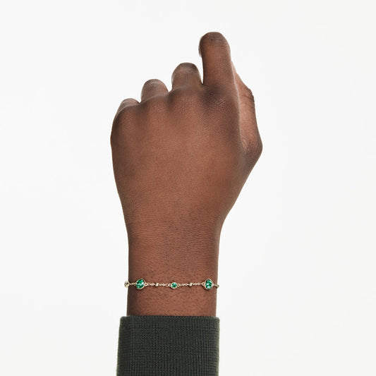 Pulsera Imber, Talla redonda, Verde, Baño tono oro