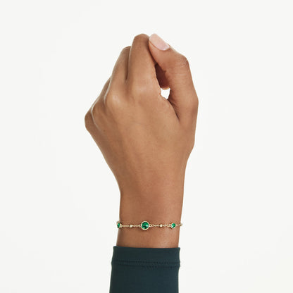Pulsera Imber, Talla redonda, Verde, Baño tono oro