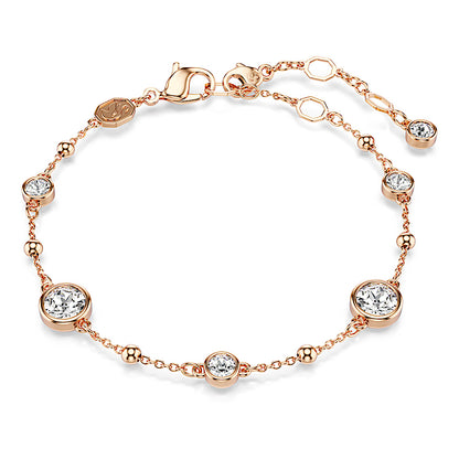 Pulsera Imber, Talla redonda, Blanca, Baño tono oro rosa