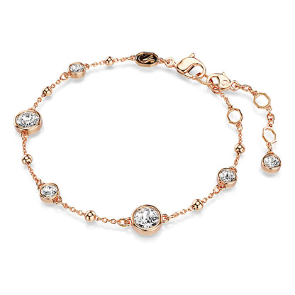 Pulsera Imber, Talla redonda, Blanca, Baño tono oro rosa