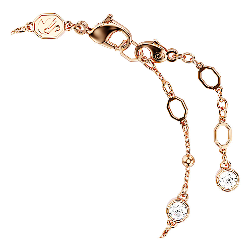 Pulsera Imber, Talla redonda, Blanca, Baño tono oro rosa