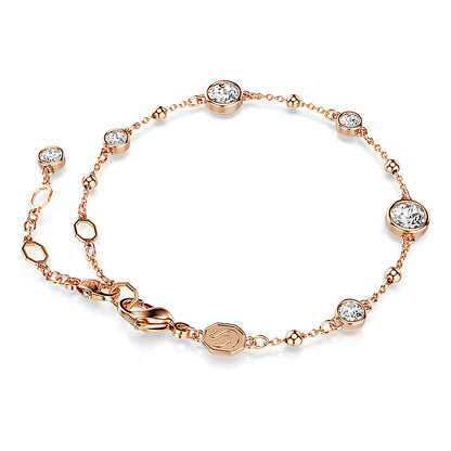 Pulsera Imber, Talla redonda, Blanca, Baño tono oro rosa