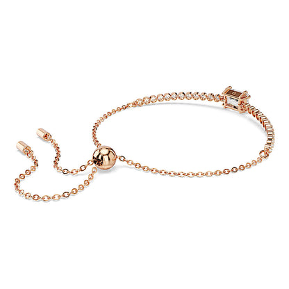 Pulsera Tennis Matrix, Tallas mixtas, Blanca, Baño tono oro rosa