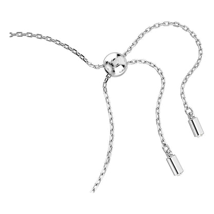 Pulsera Matrix, Talla baguette, Nudo, Blanca, Baño de rodio